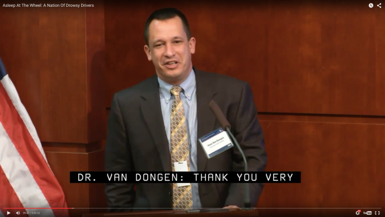 Hans Van Dongen screen shot from NHTSA conference video